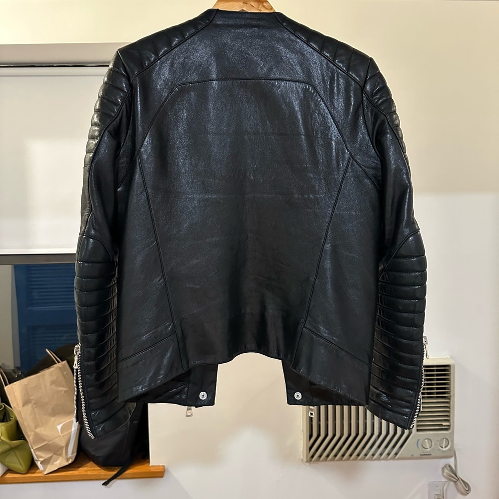 Balmain black leather jacket size 48 (US 38) - Picture 2 of 4